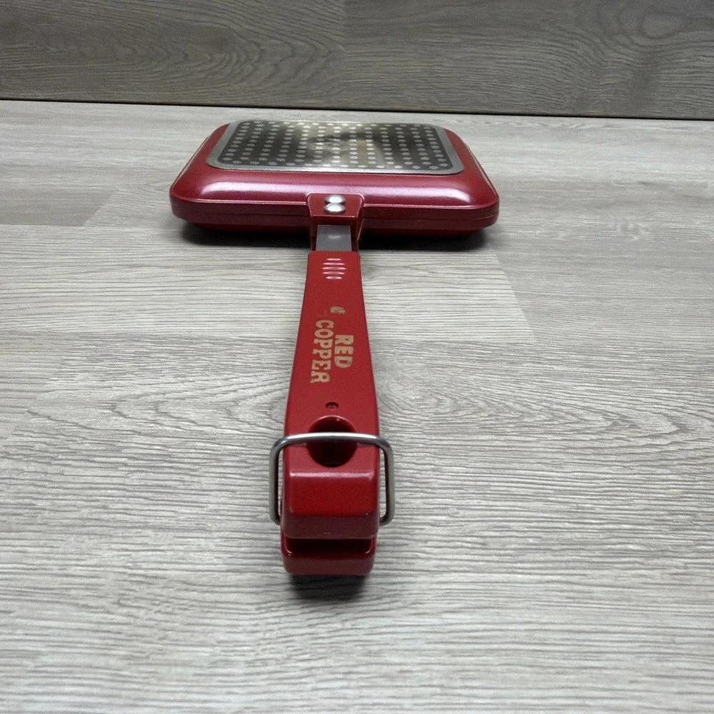 Red Copper Flipwich Stovetop Panini & Sandwich Maker Non-Stick Ceramic